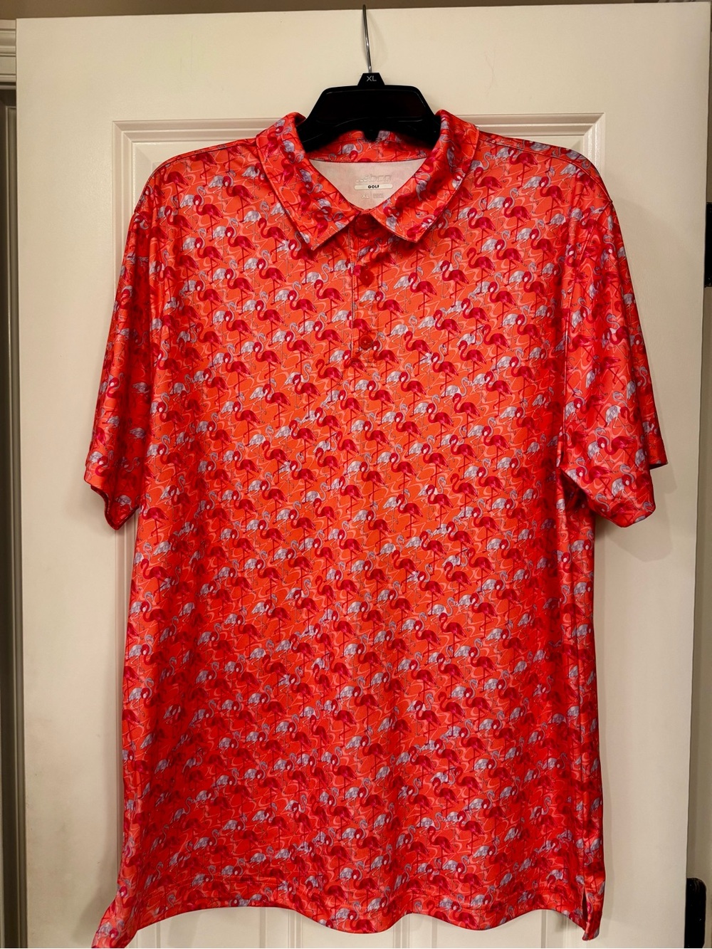 BCG Men's Pink Flamingo Polo Shirt XL